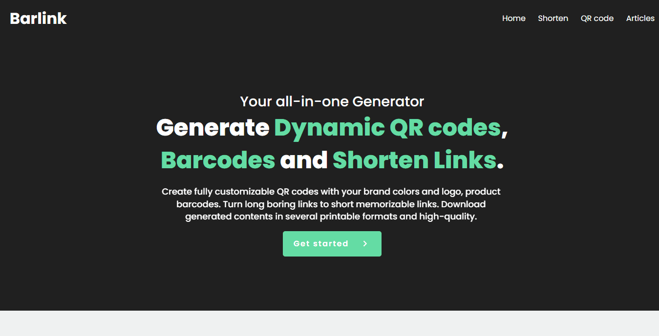 barlink - Shorten URL & QRcode service